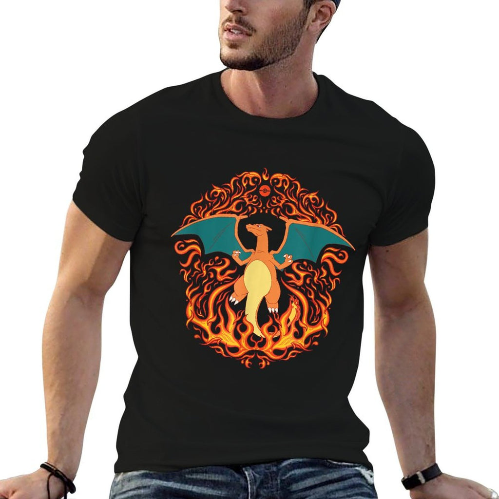 Pokémon - Charizard Fire Type Flames Generation 1  Wrinkle-resistant T-Shirt