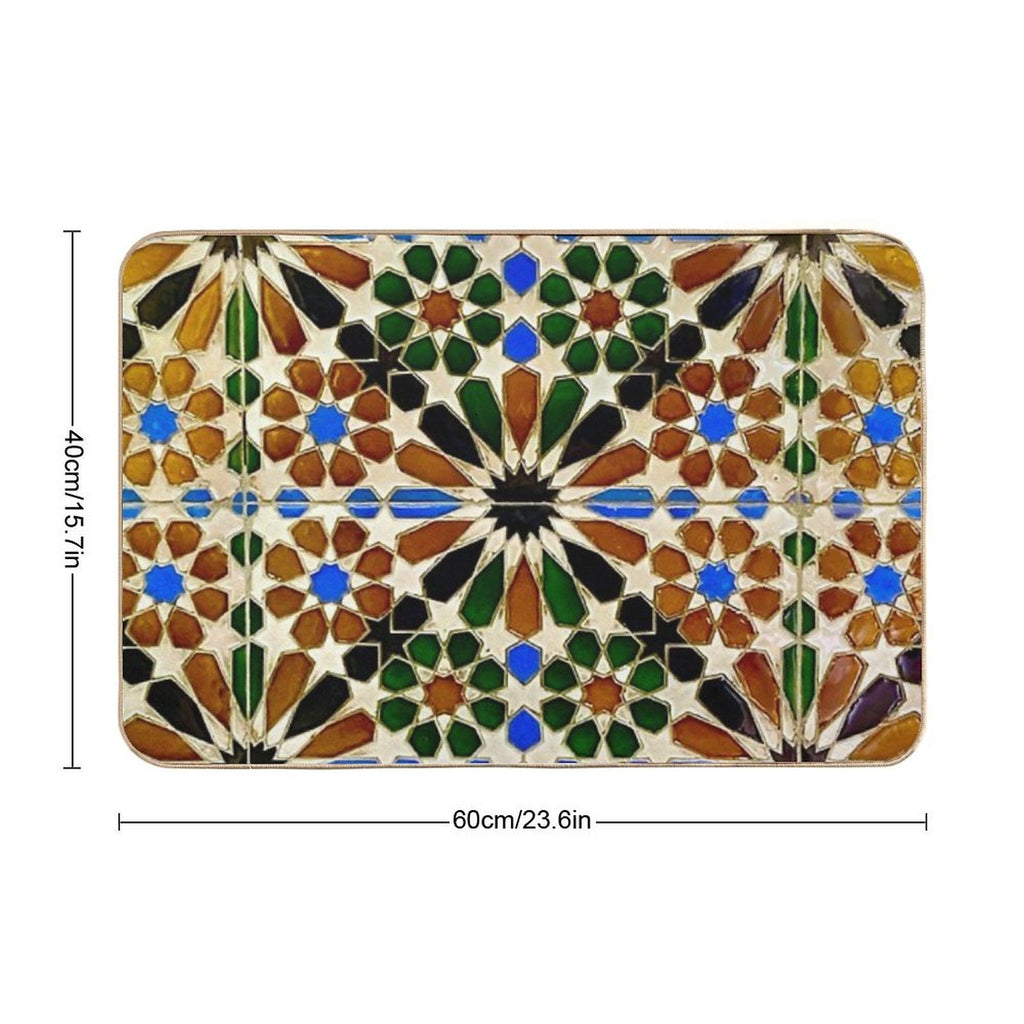 A Tile Wall in Tangier  Long-Lasting Bath Mat