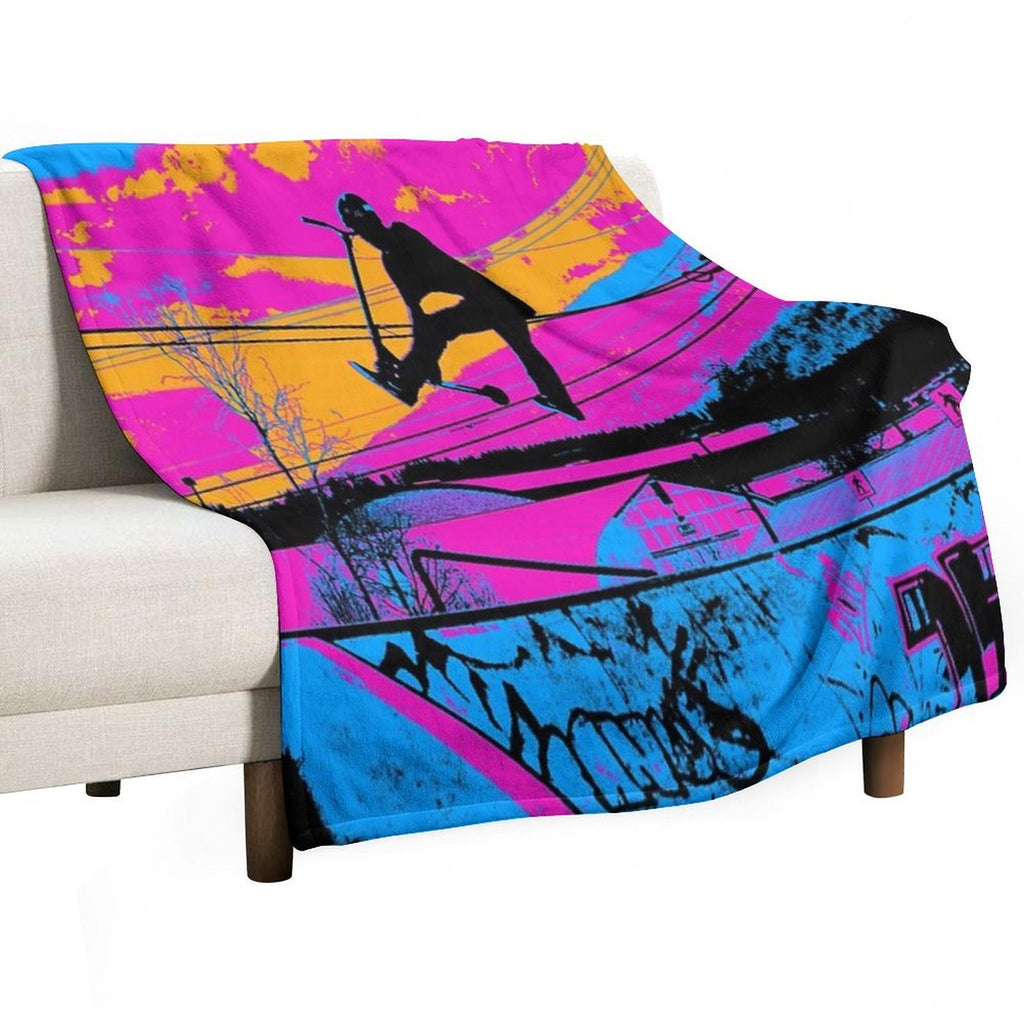 Let's Fly! - Stunt Scooter Compact Throw Blanket