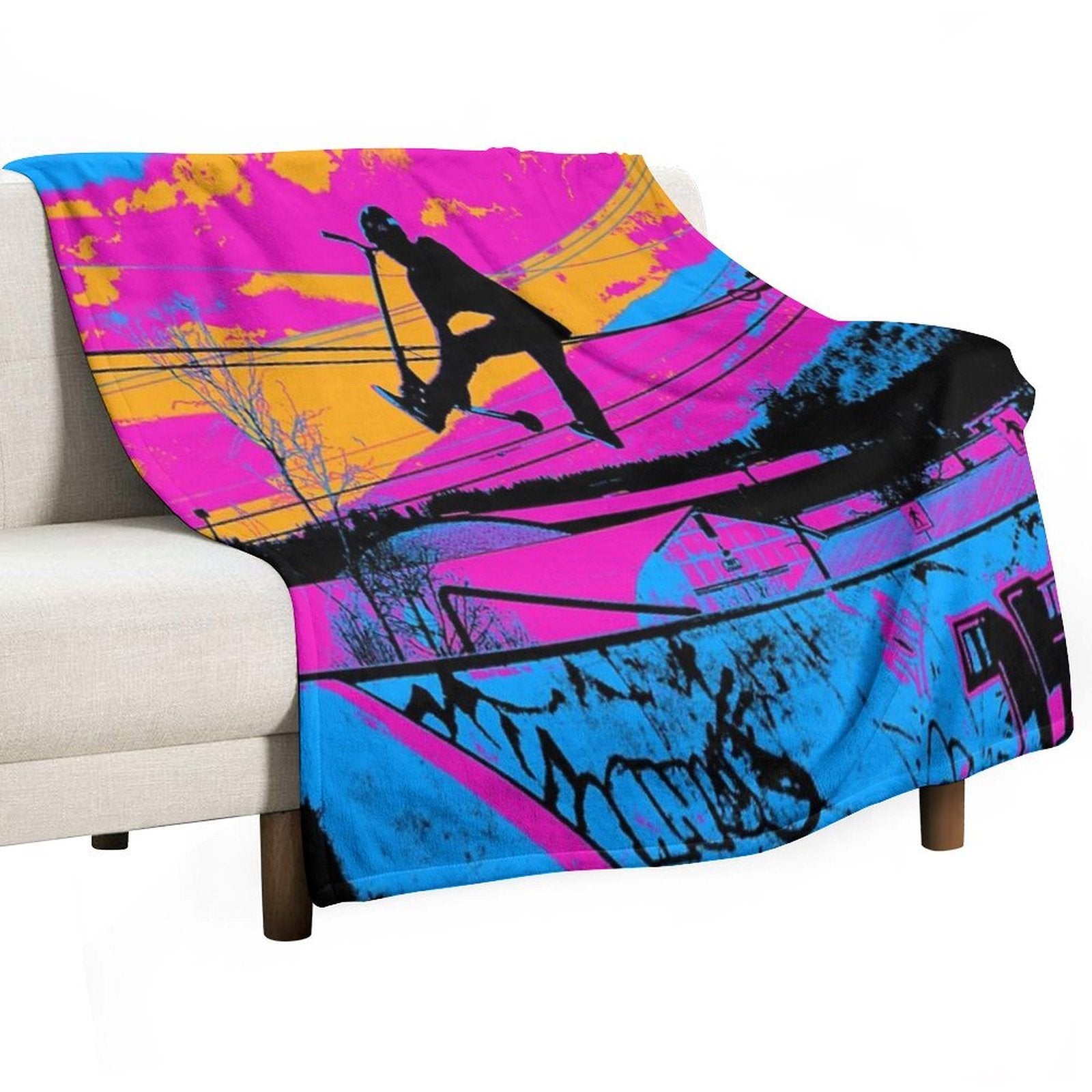 Let's Fly! - Stunt Scooter Compact Throw Blanket
