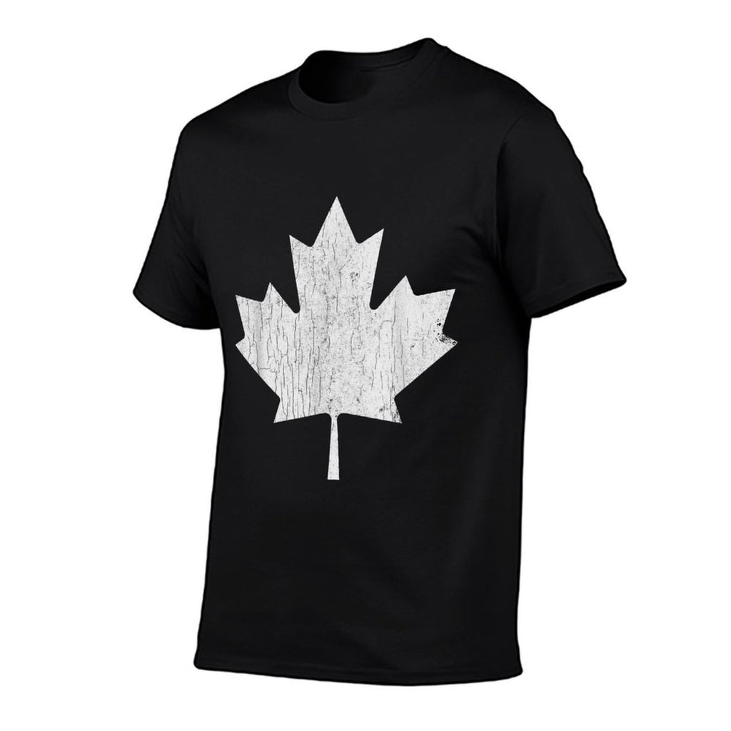 Canadian Maple Leaf - Distressed Weathered Look, Canada Flag  Tagless Design T-Shirt