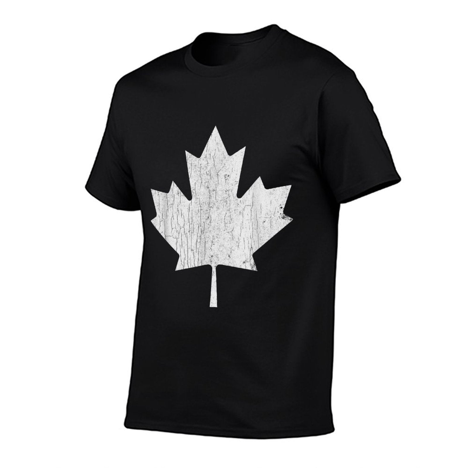 Canadian Maple Leaf - Distressed Weathered Look, Canada Flag  Tagless Design T-Shirt