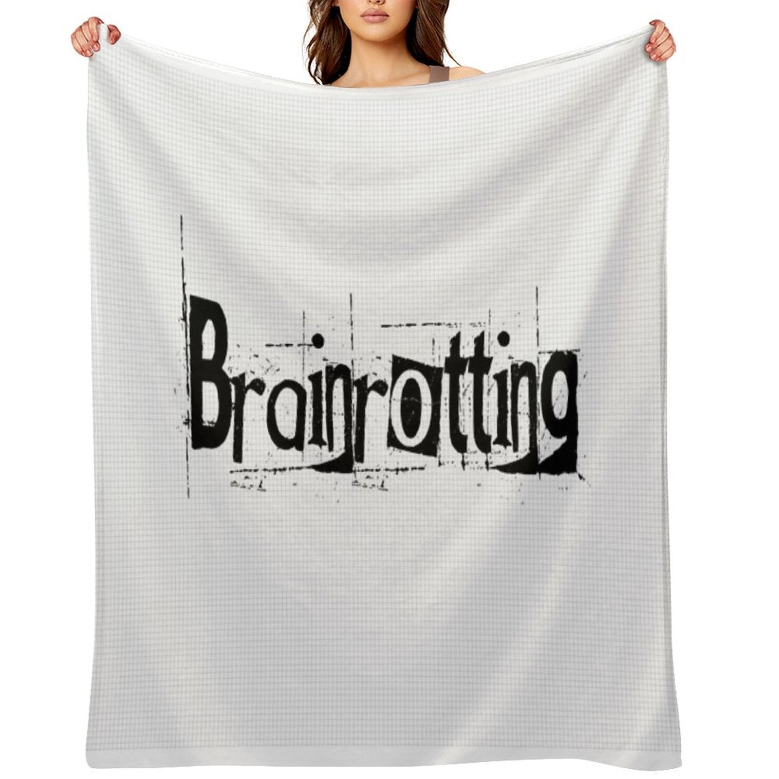Brainrotting Funny Meme Print Anti-pilling Throw Blanket