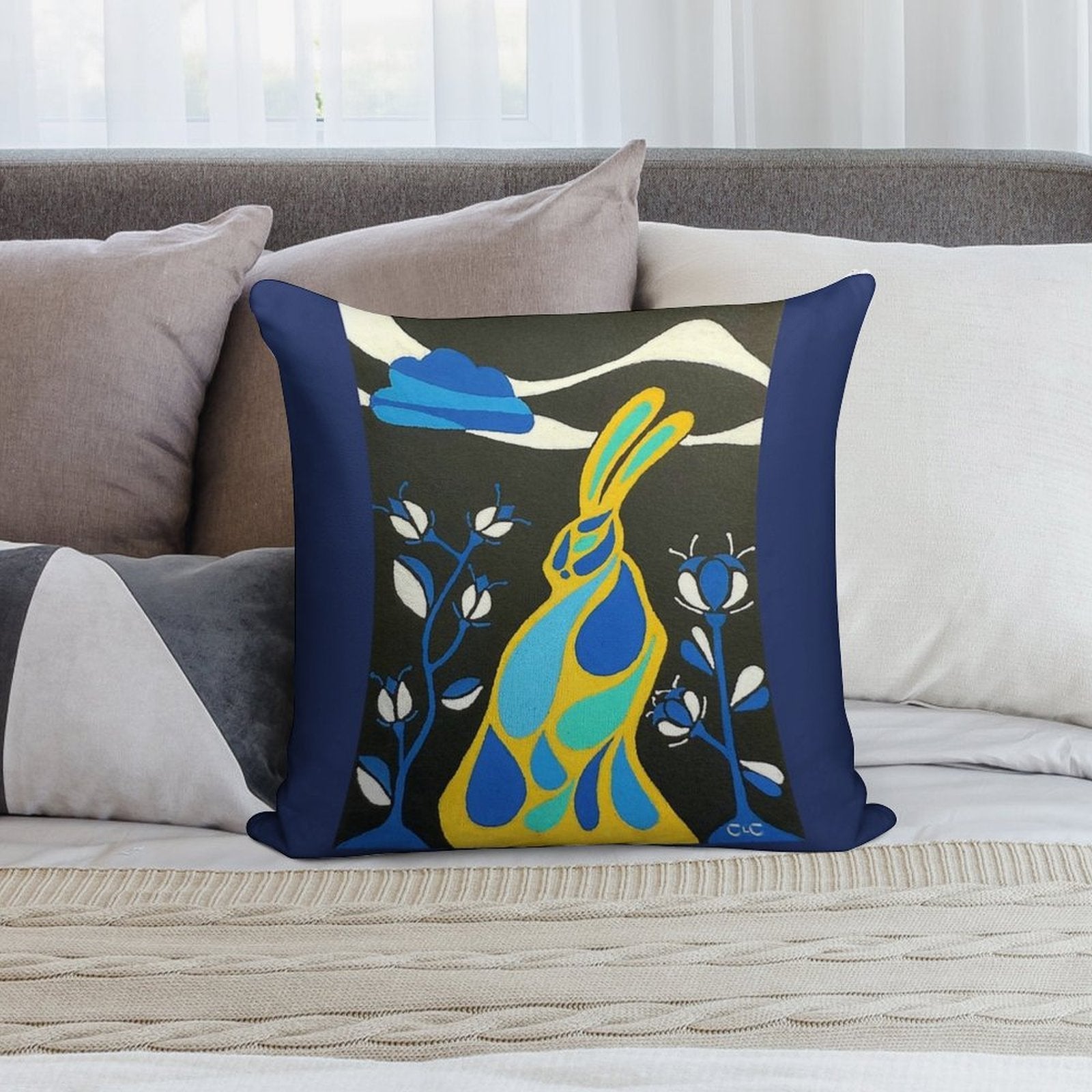 The Linköping Hare Soft Easy Maintenance Throw Pillow