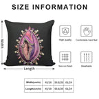 Purple Hand Embroidered Vulva Sculpture Soft Decorative Cover Throw Pillow