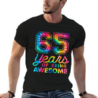 65th Birthday Tie Dye 65 Years Old Fantastic Men  Easy-care T-Shirt