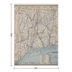 Vintage Connecticut Map Machine-washable Throw Blanket