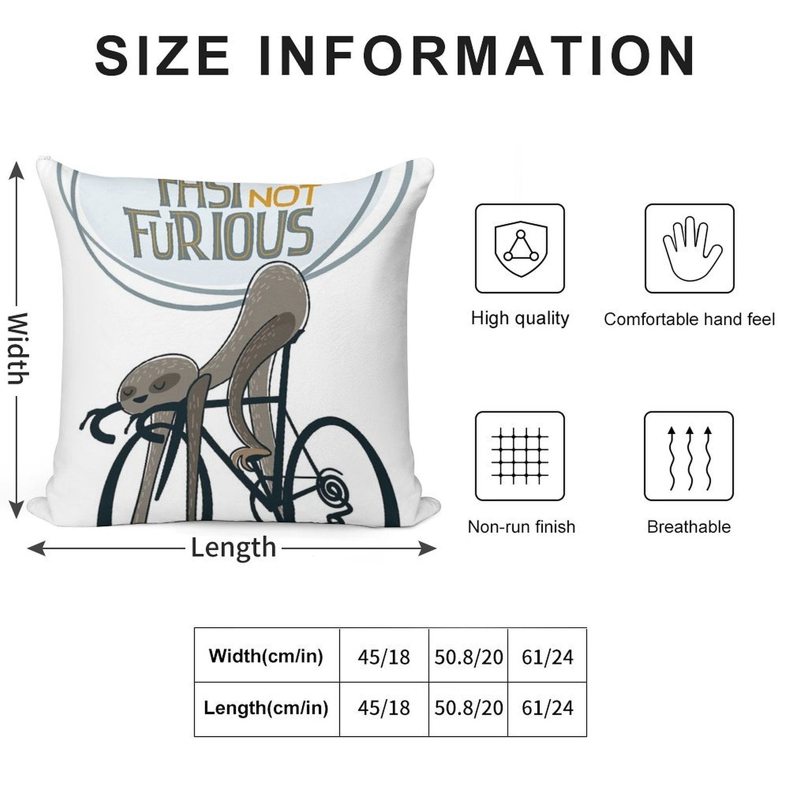 Funny Cycling Sloth Soft Style Accent Throw Pillow