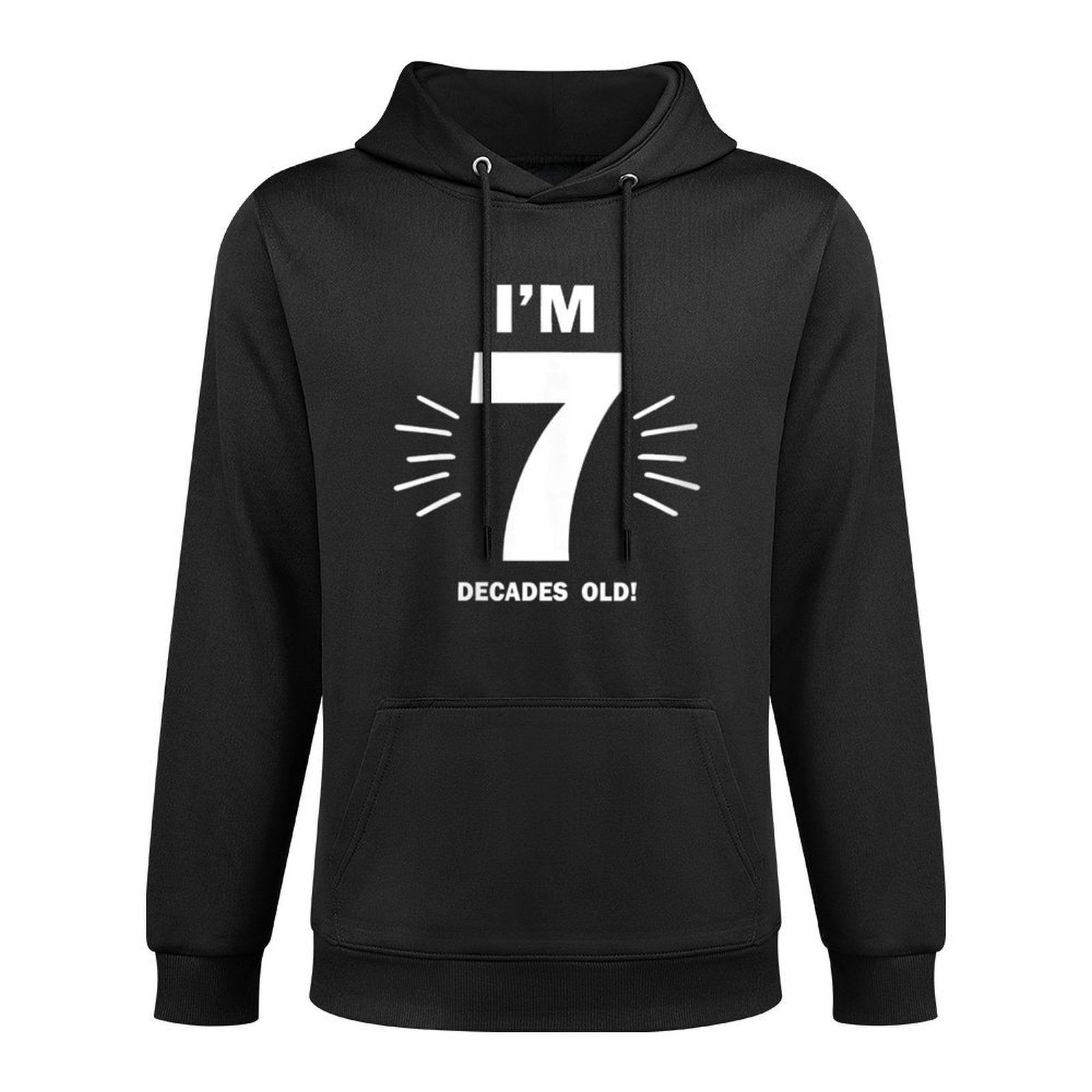 Womens Funny 70th Birthday Gift for 70 Year Old, 7 Decades Layering Staple Hoodie