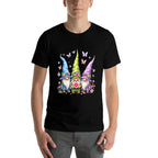 Whimsical Gnome Trio with Flowers And Butterflies  Odor-resistant T-Shirt