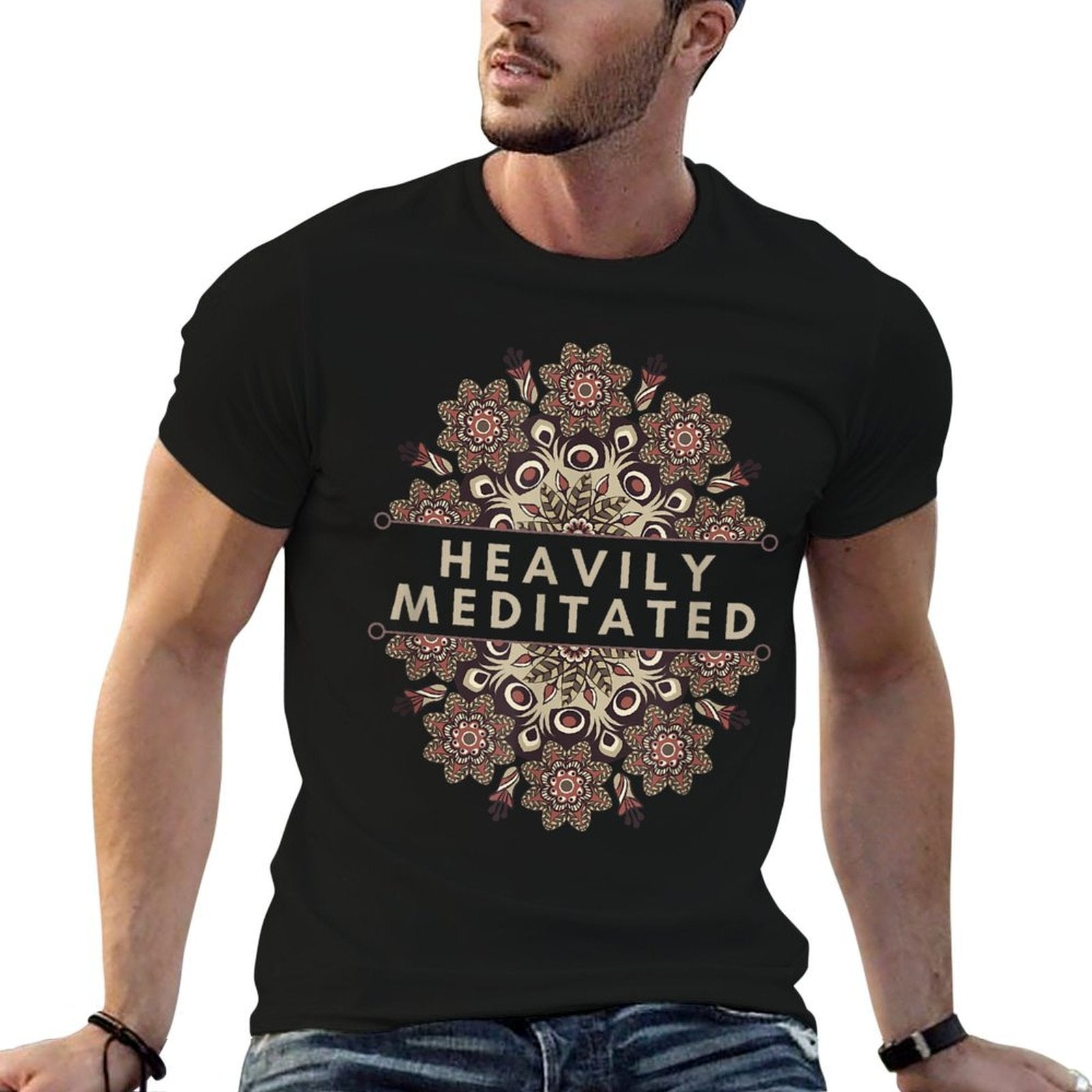 Heavily Meditated Antique Mandala Design for Yoga Lovers  Tagless Design T-Shirt