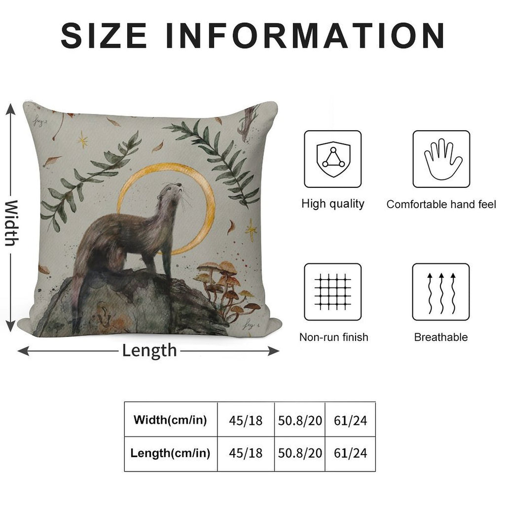 Otter And Her Treasures Soft Warmth Comfort Throw Pillow