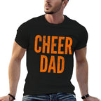 Cheer Dad Orange And Black Cheerleading Matching Parents  Graphic-printed T-Shirt