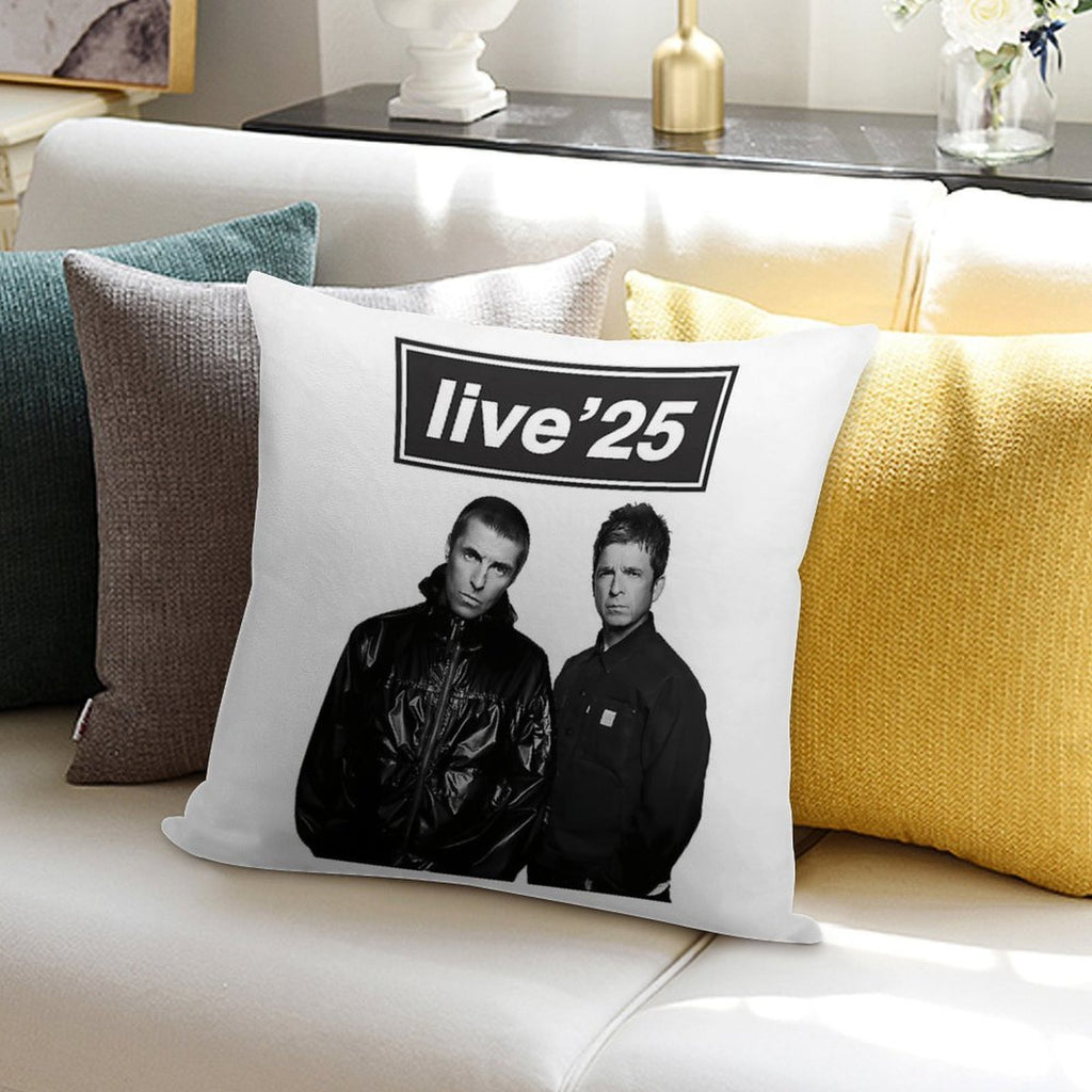 Oasis Live '25 Tour Fan Art Soft Easy Maintenance Throw Pillow