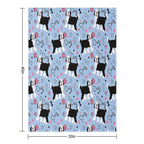 Cute Black And White Sheepadoodle Puppy Machine-washable Throw Blanket
