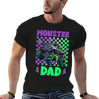 Monster Truck Dad Of Birthday Boy Family Matching Party  Rolled Sleeves T-Shirt