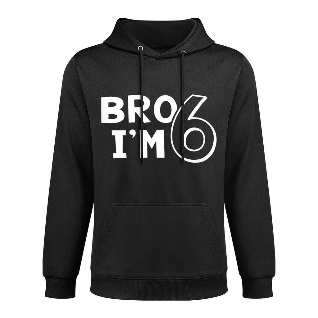 6th Birthday Boy Bro I’m 6 Year Old Six Sixth Party Adjustable Hood Hoodie