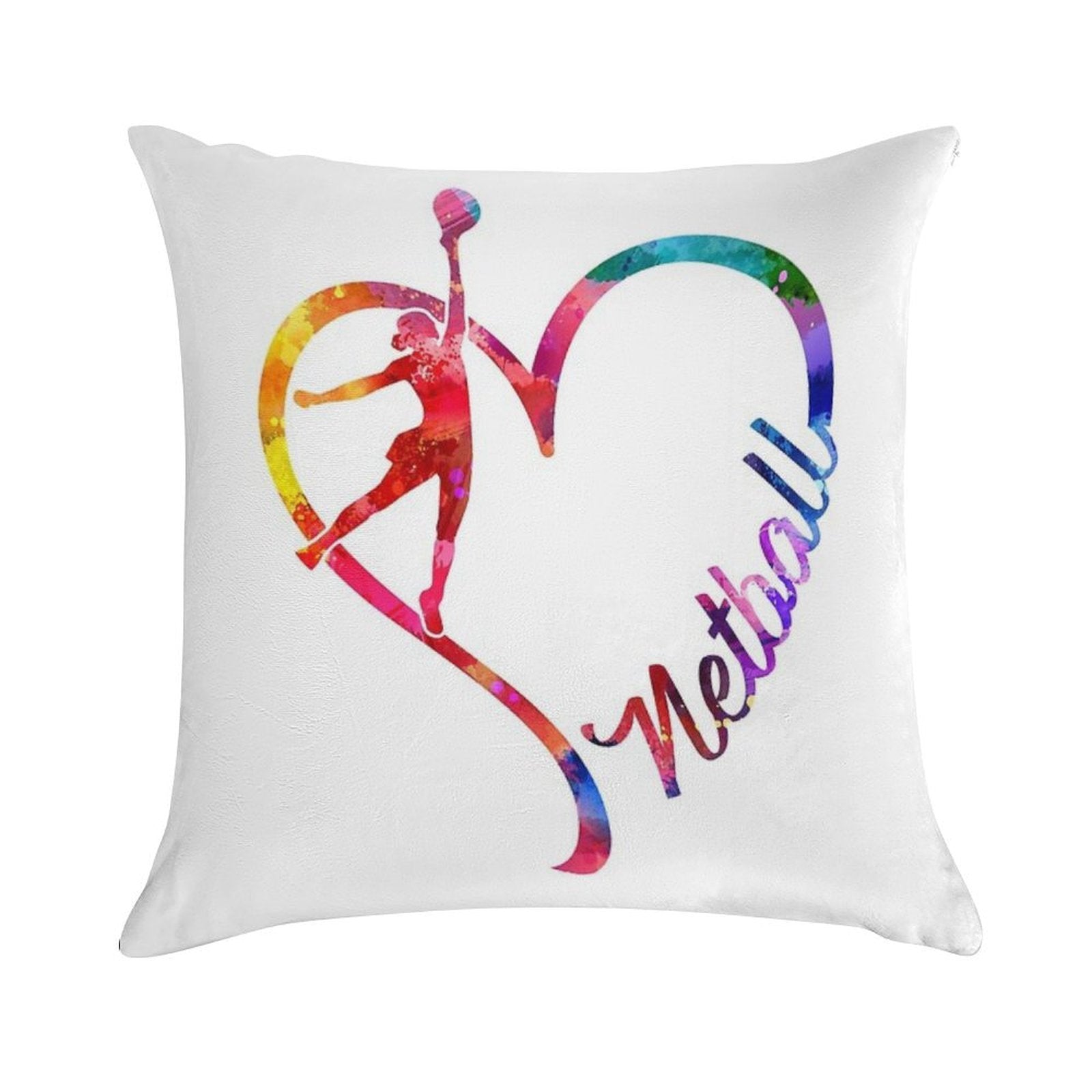 Netball Heart Soft High-Density Material Throw Pillow