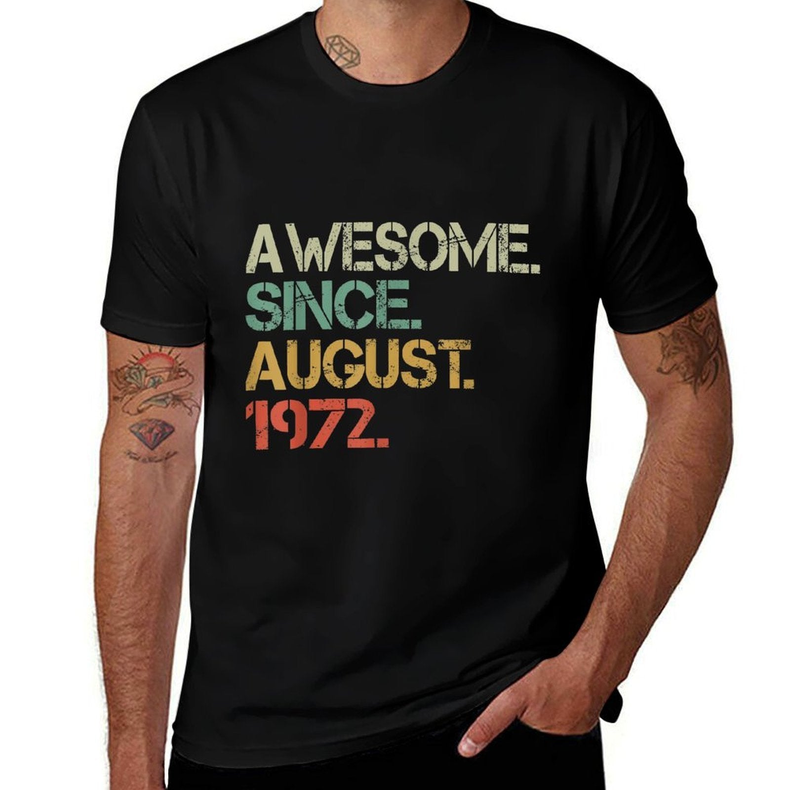 Awesome Since August 1972 50th Birthday Retro Vintage  Moisture-wicking T-Shirt