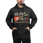 Vintage 1955 Limited Edition Guitar Year Of Birth Birthday Breathable Fabric Hoodie