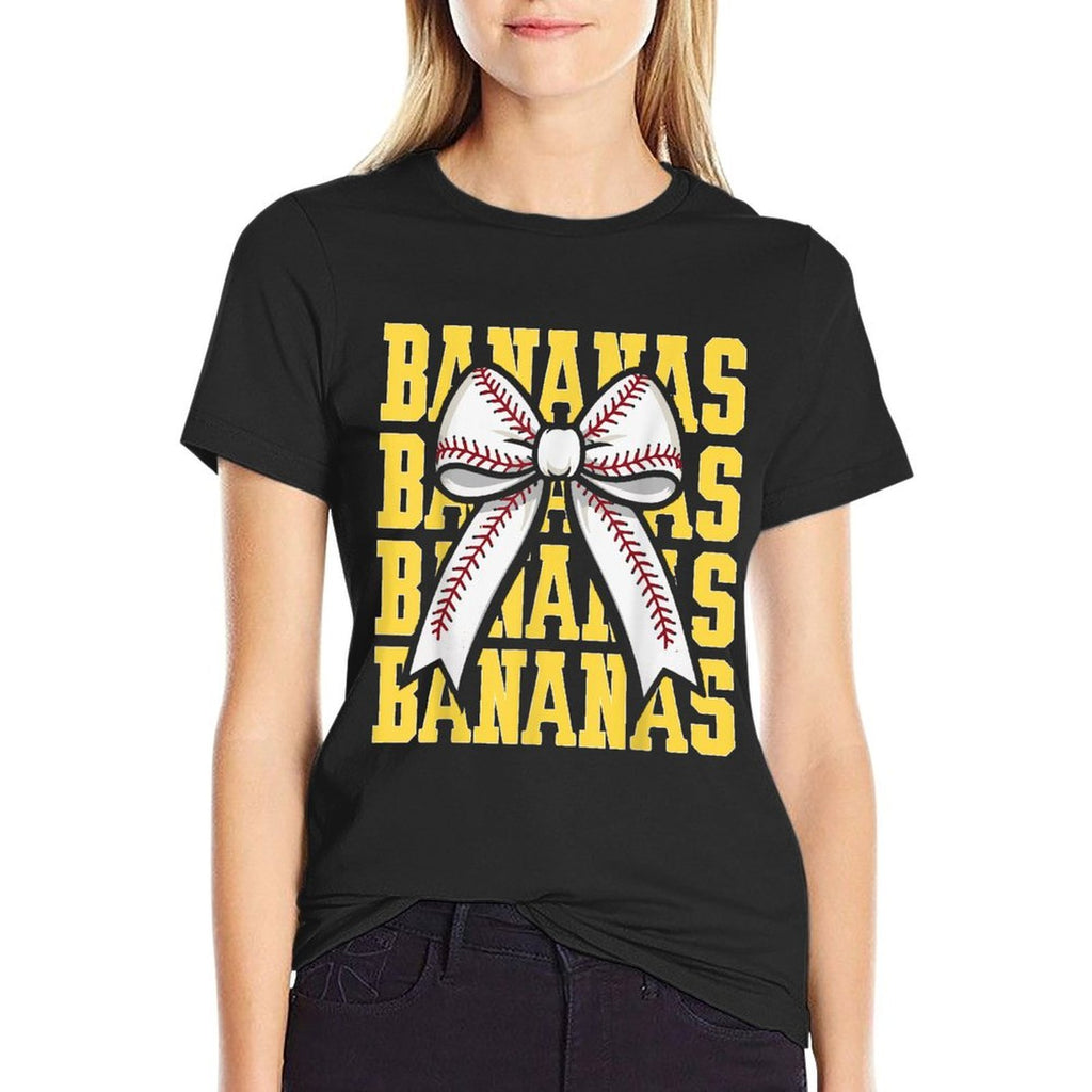 Retro Bananas Last Name Coquette Bow Women Girls Kids  Classic T-Shirt