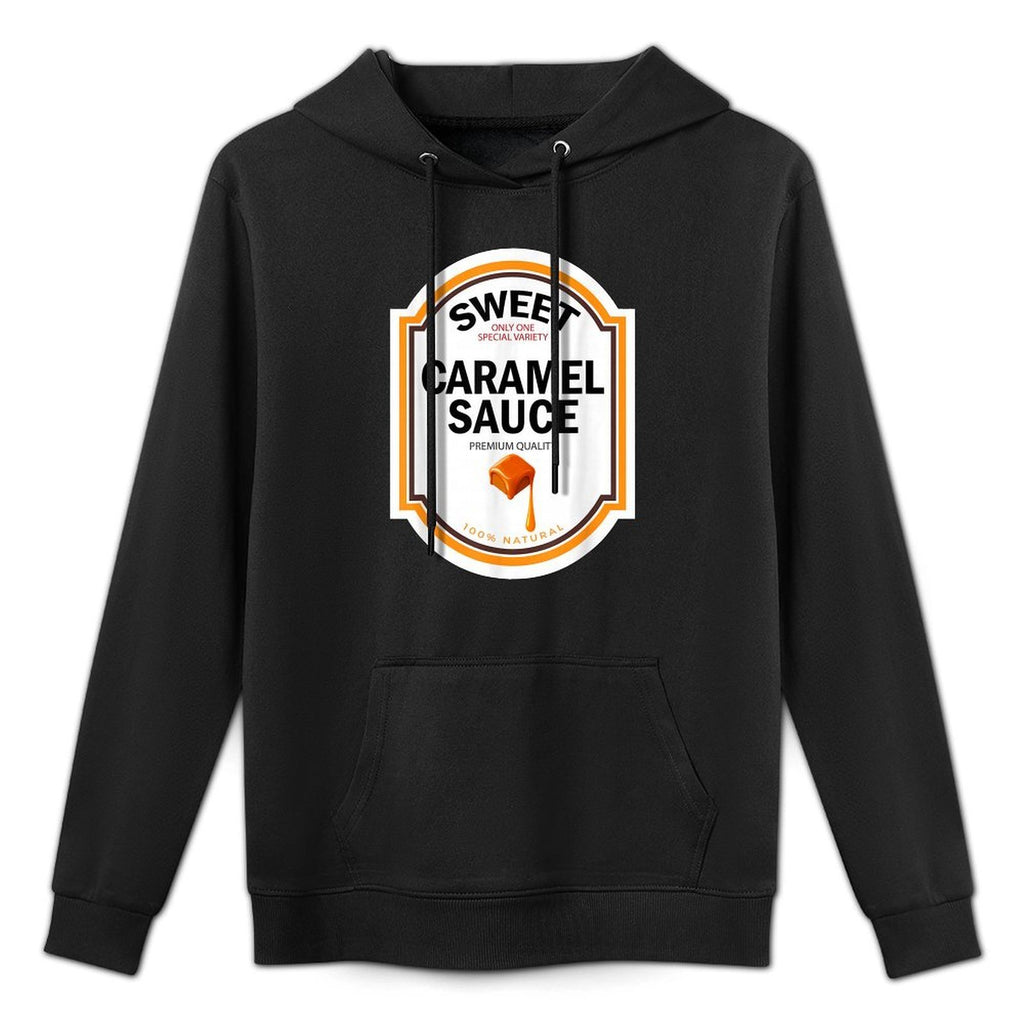 Caramel Sauce DIY Halloween Funny Matching Costume Label Relaxed Fit Hoodie