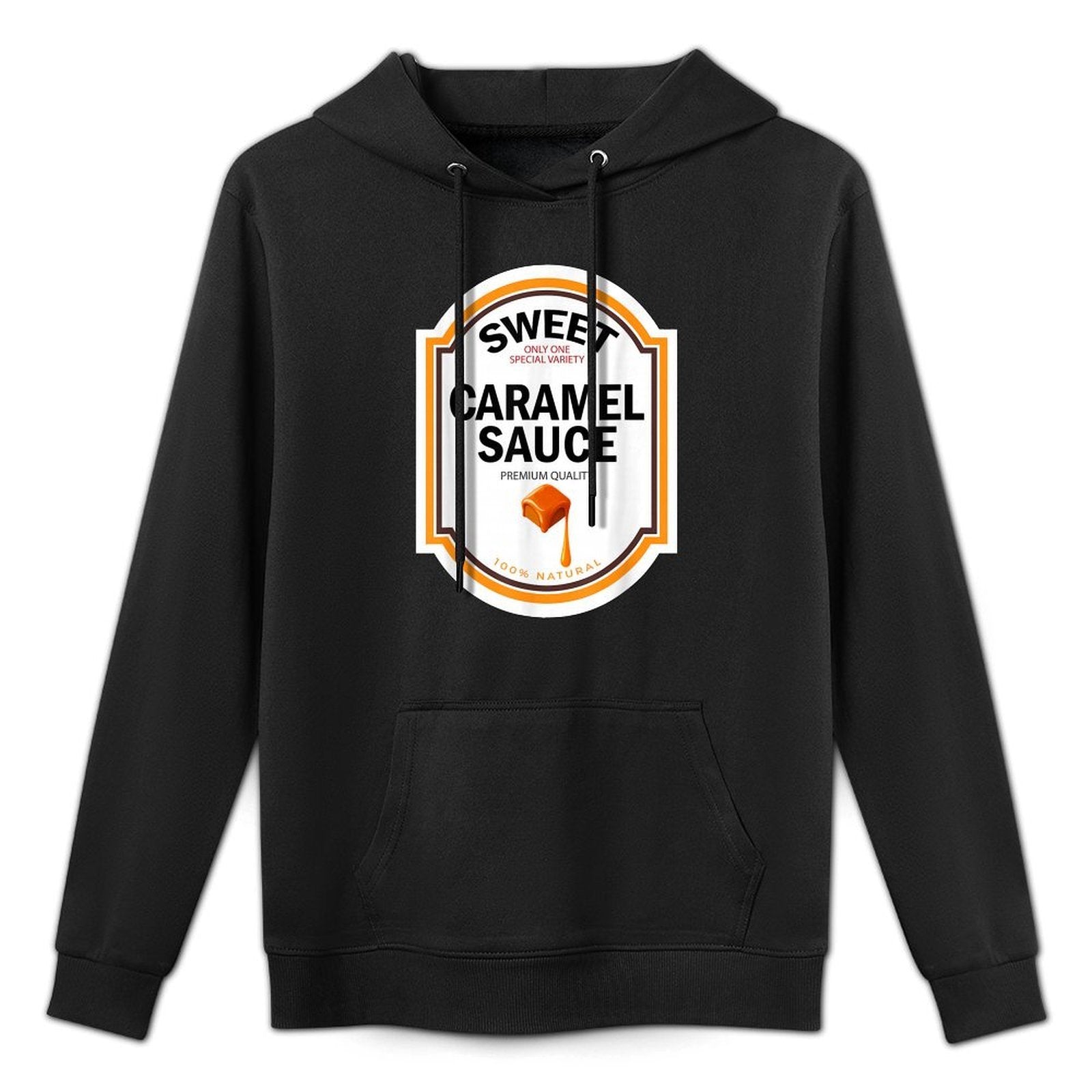 Caramel Sauce DIY Halloween Funny Matching Costume Label Relaxed Fit Hoodie