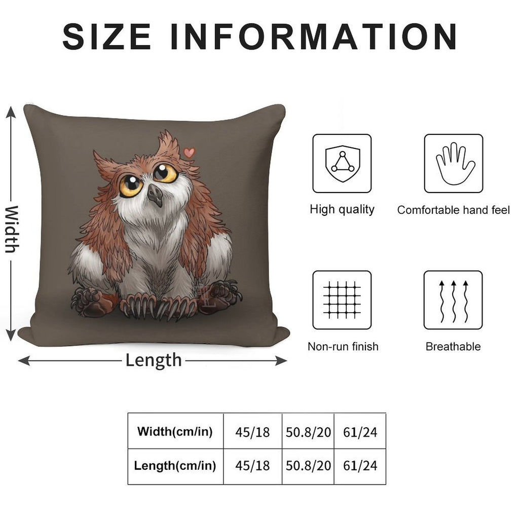 Adorable Owlbear Cub Soft Bedroom Essential Throw Pillow