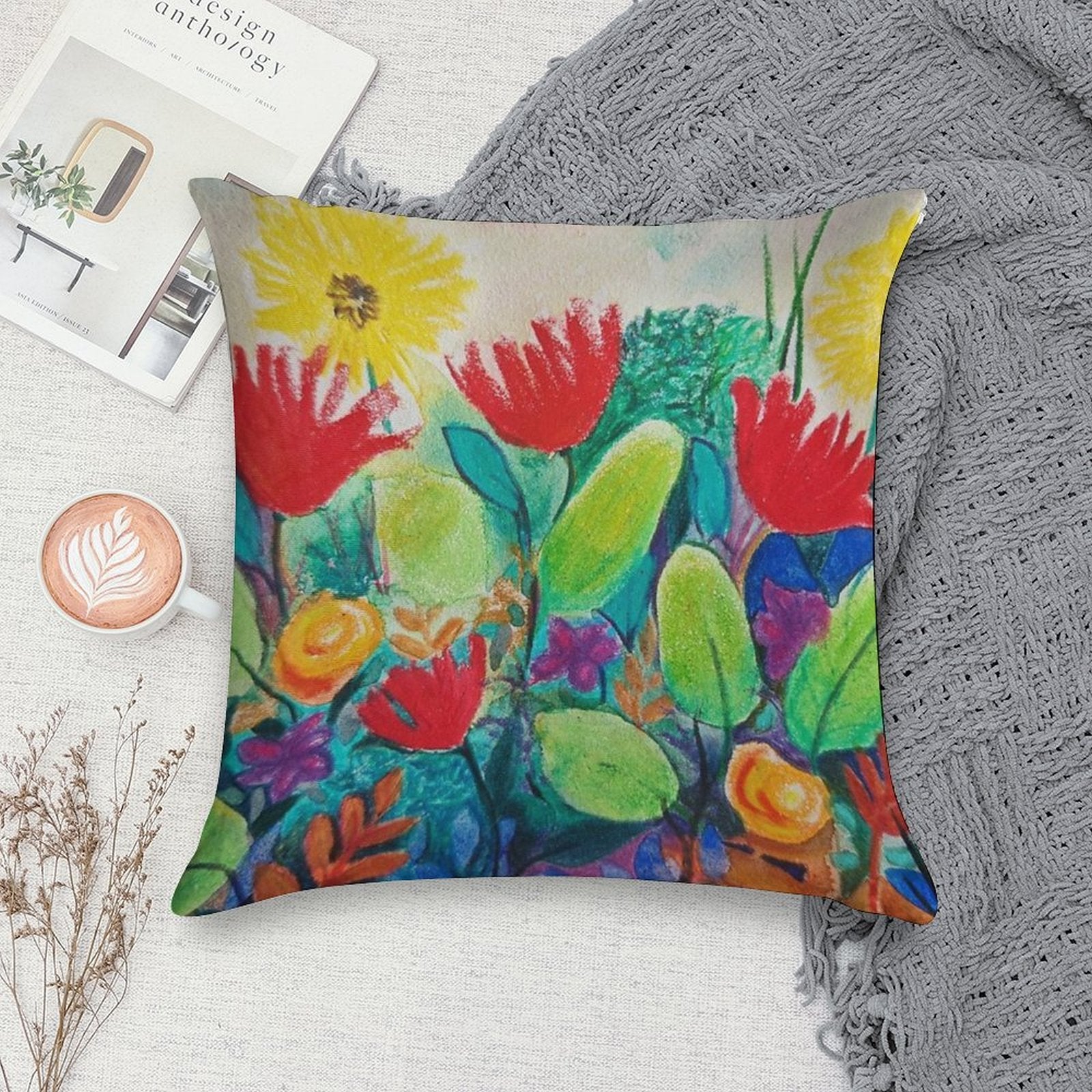 Flower Power Soft Warmth Comfort Throw Pillow