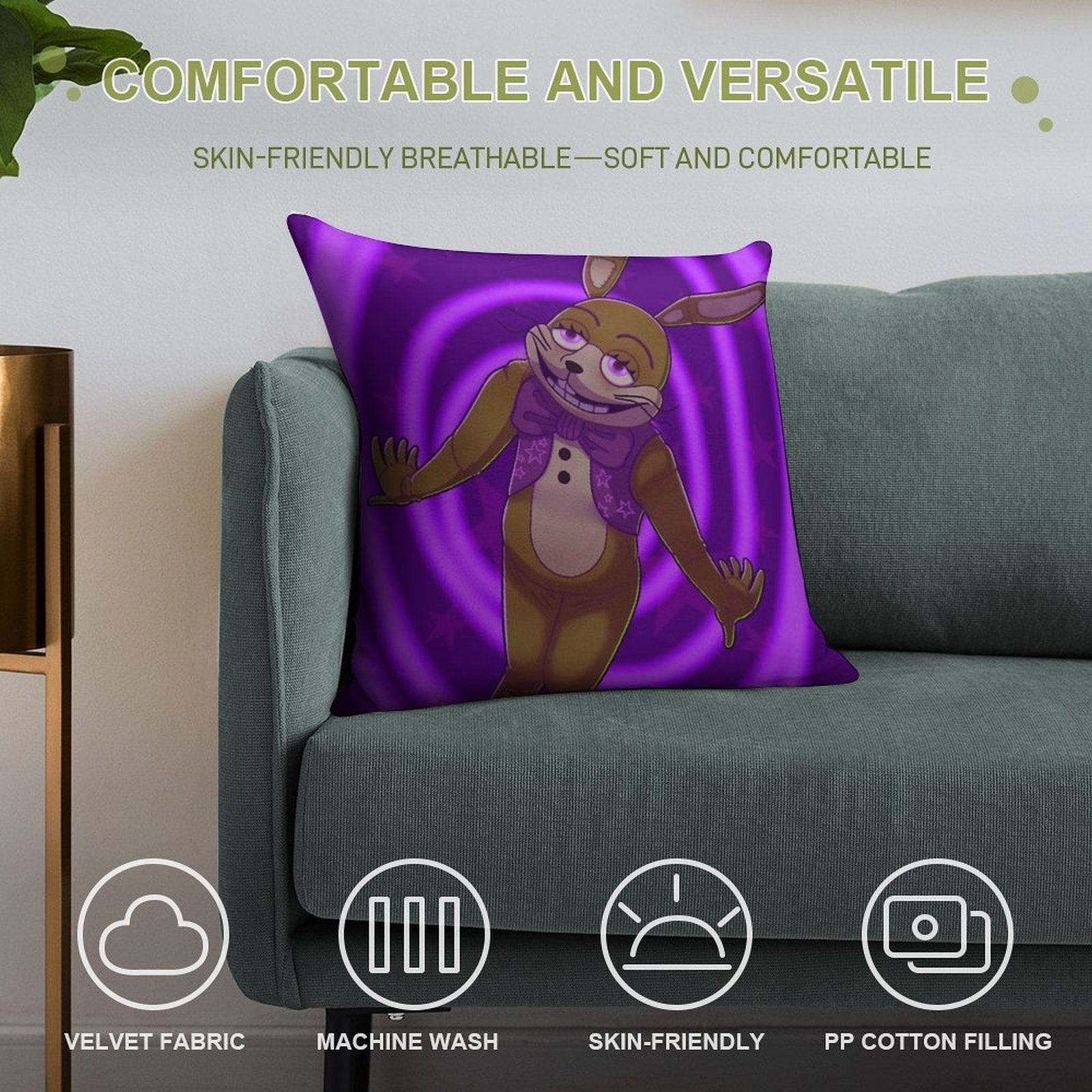 Glitchtrap from FNAF Help Wanted Soft Multiple Sizes Throw Pillow