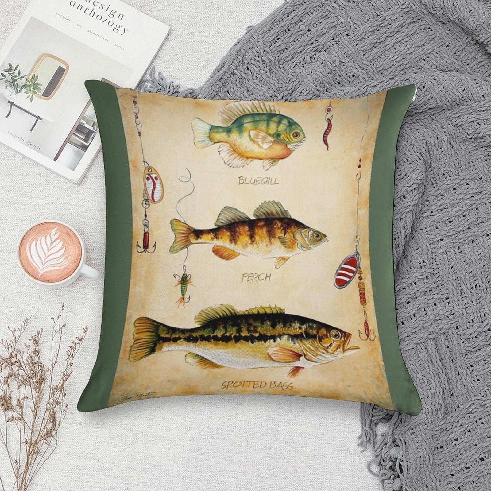 Fish Trio-C Soft Ultra-Soft Texture Throw Pillow