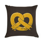 The Long Cat Is A Pretzel Soft Shrink-Resistant Throw Pillow