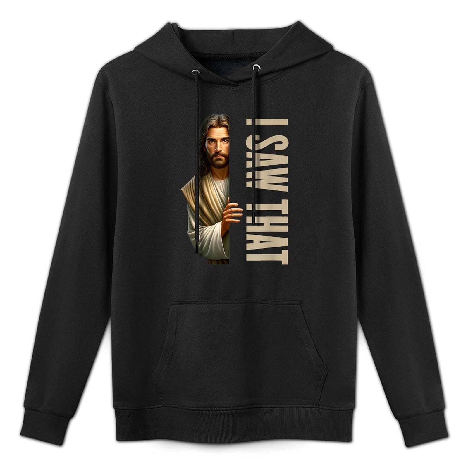 Utopia Sport Humor Shop Jesus I Saw That Funny Shape Retention Hoodie