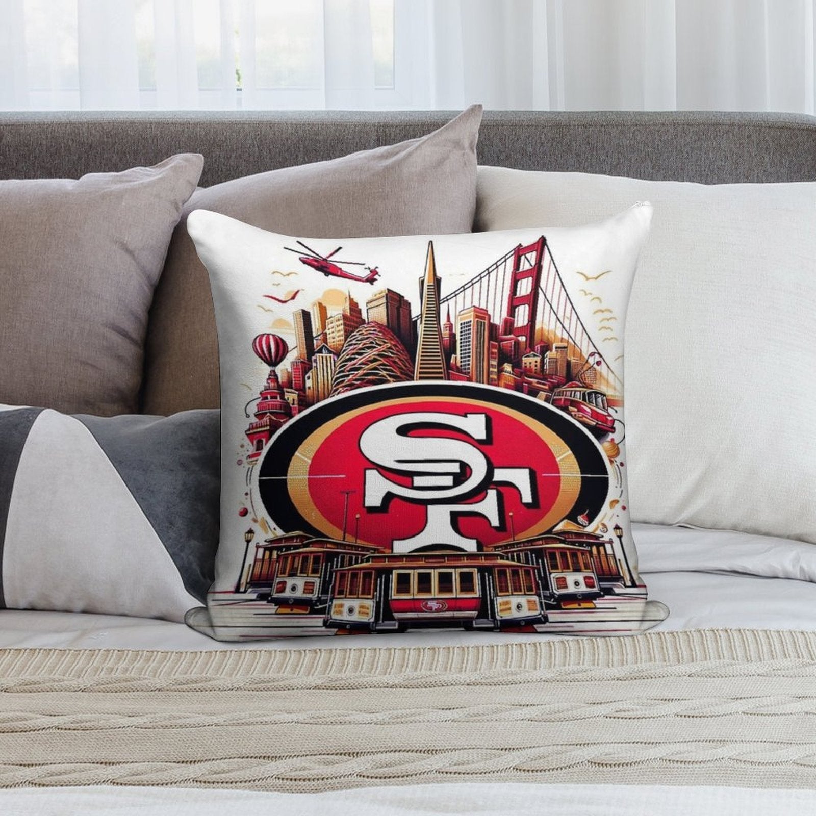 San Francisco Football Soft High-Density Material Throw Pillow