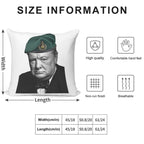 Winston Churchill WithGreen Lid Soft Washable Throw Pillow