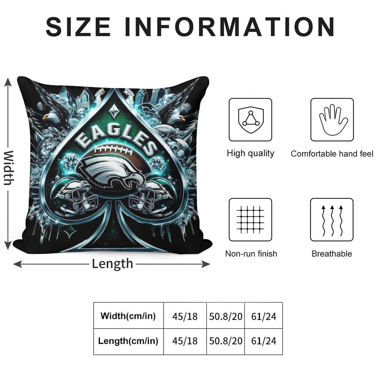 Eagles Soft Fade-Resistant Throw Pillow