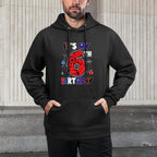 Kids It's My 6th Birthday Spider Theme Party 6 Year Old Machine Washable Hoodie