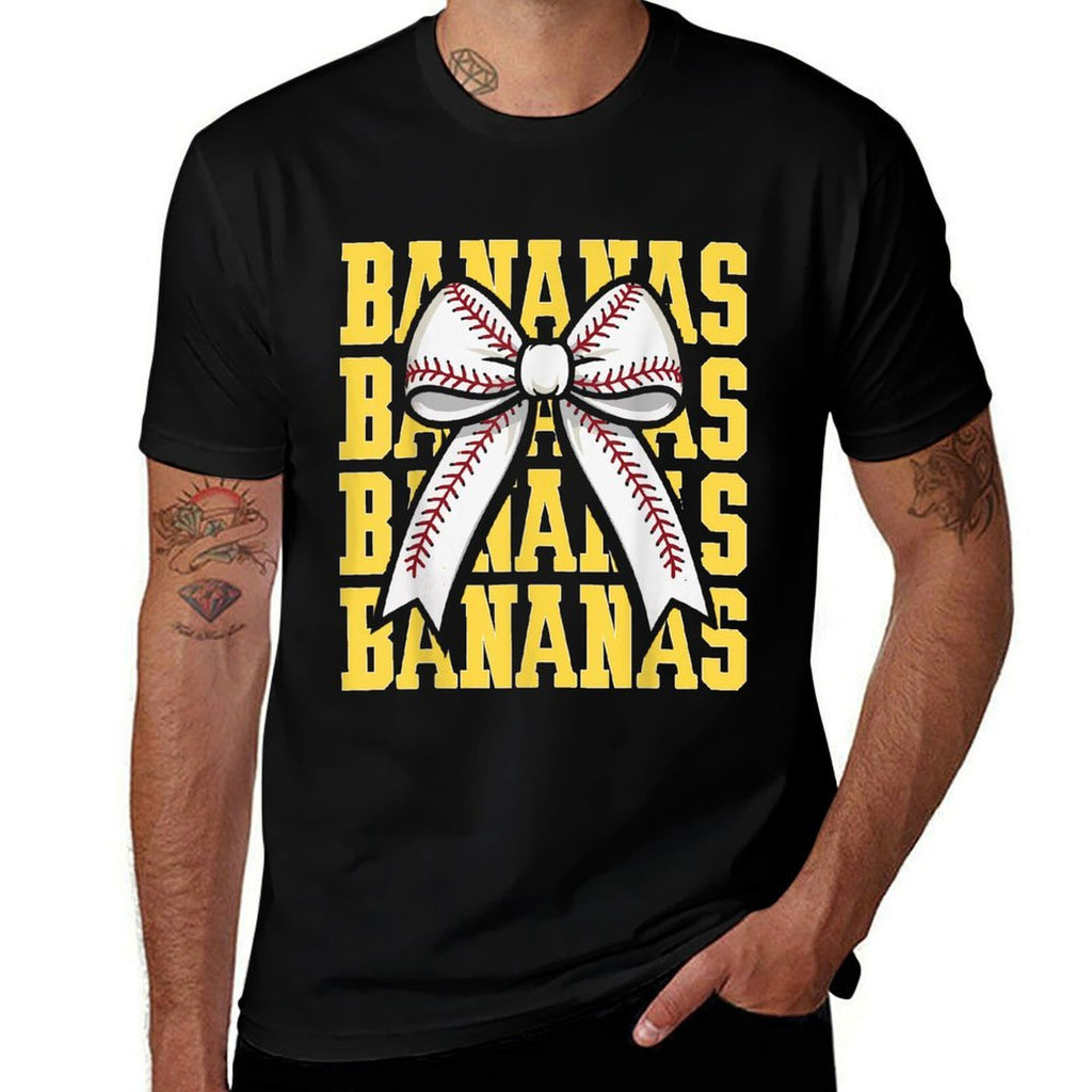 Retro Bananas Last Name Coquette Bow Women Girls Kids  Classic T-Shirt