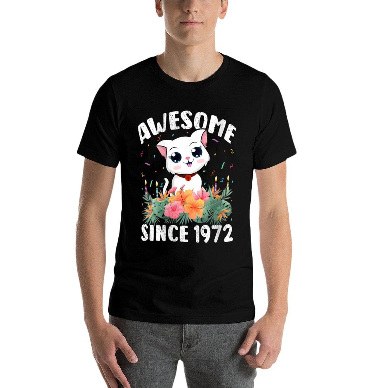 Womens 50 Years Old Cat Lover Awesome Since 1972 50th Birthday  Quick-drying T-Shirt