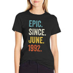 30 Years Old Epic Since June 1992 30th Birthday  Graphic-printed T-Shirt