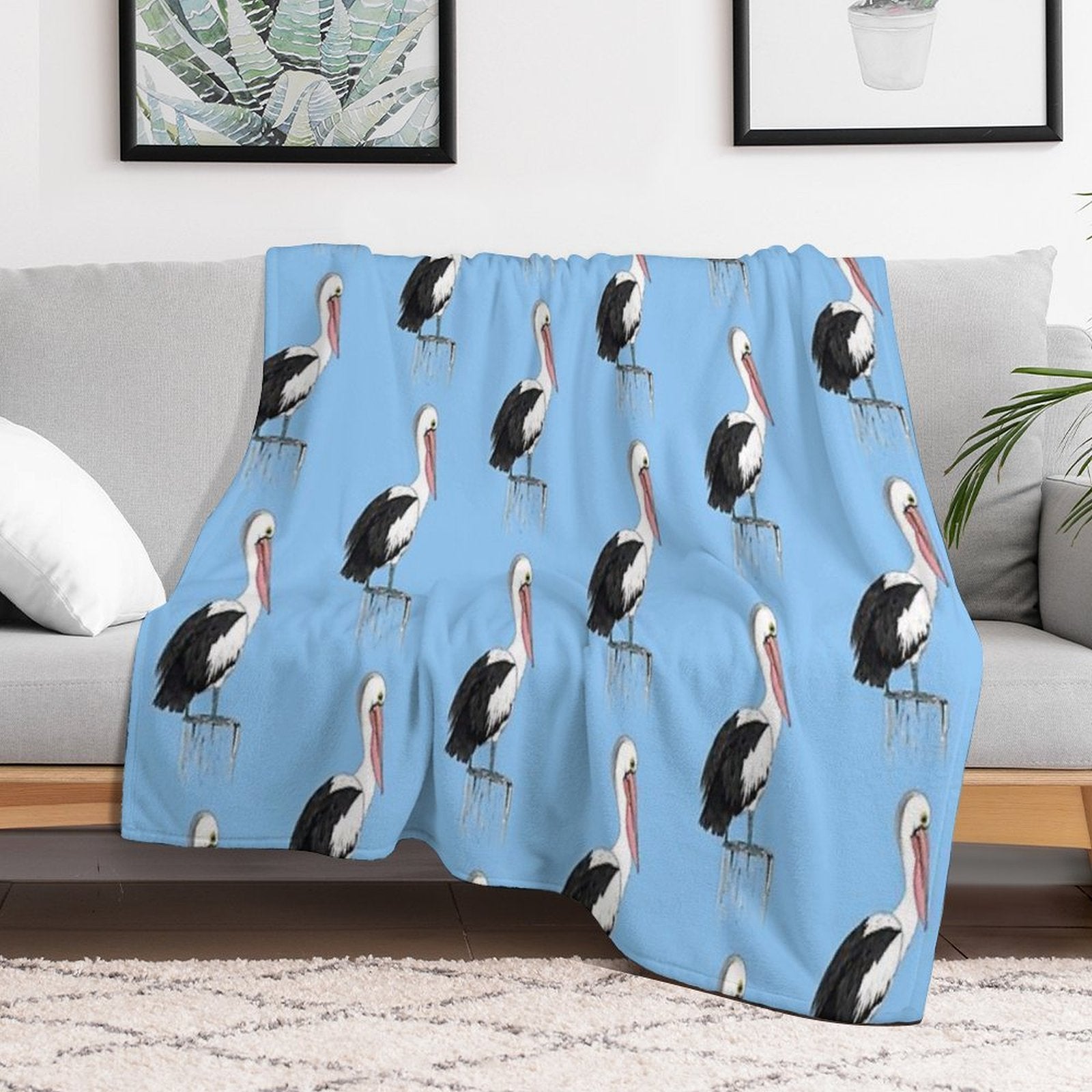 Australian Pelican Travel-friendly Throw Blanket