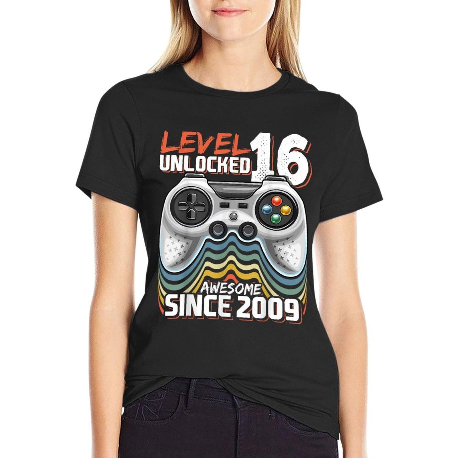 16th Birthday Boy Level 16 Gamer 16 Year Video Game Party  Graphic-printed T-Shirt