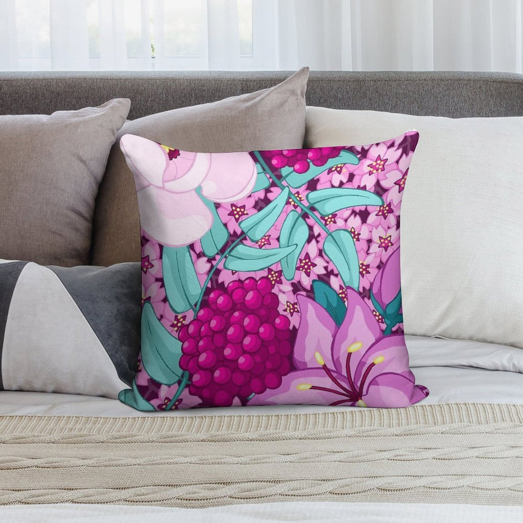 Feminine Florals Soft Washable Throw Pillow