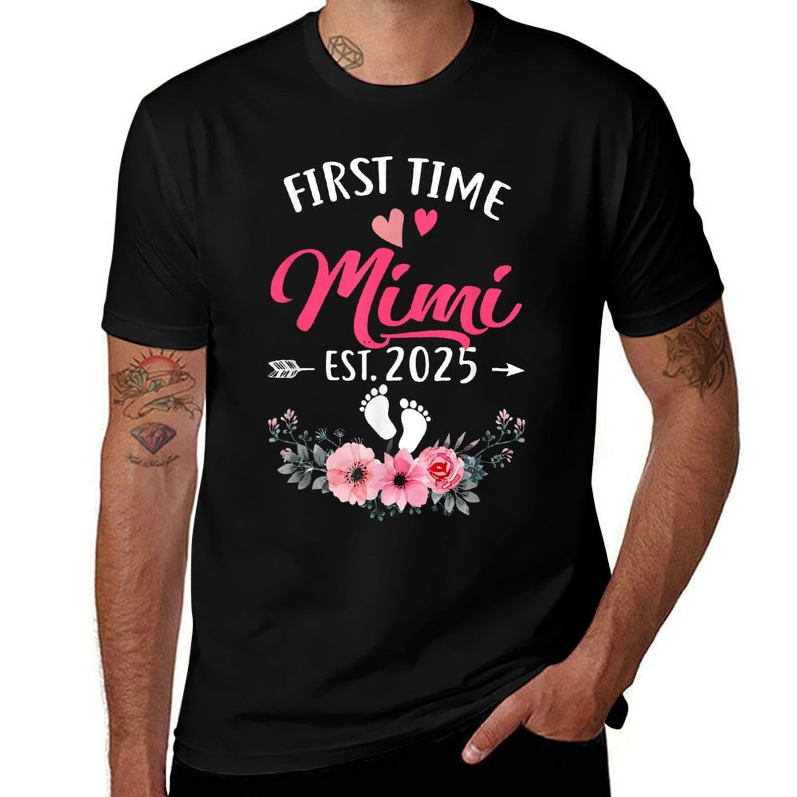 First Time Mimi Promoted To Mimi Est 2025 Mothers Day  Graphic-printed T-Shirt