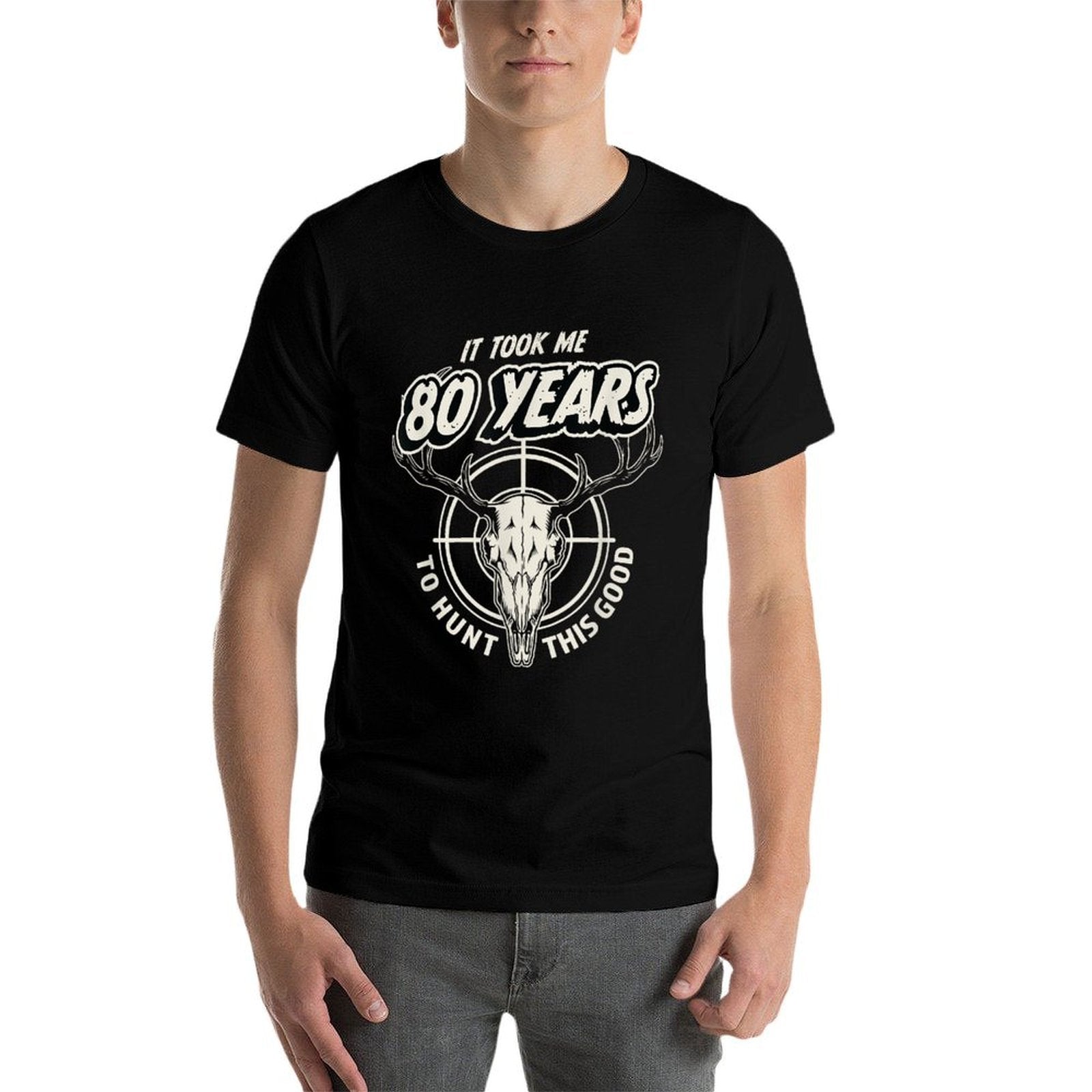 Hunting Gift for 80 Year Old Mens 80th Birthday  Moisture-wicking T-Shirt