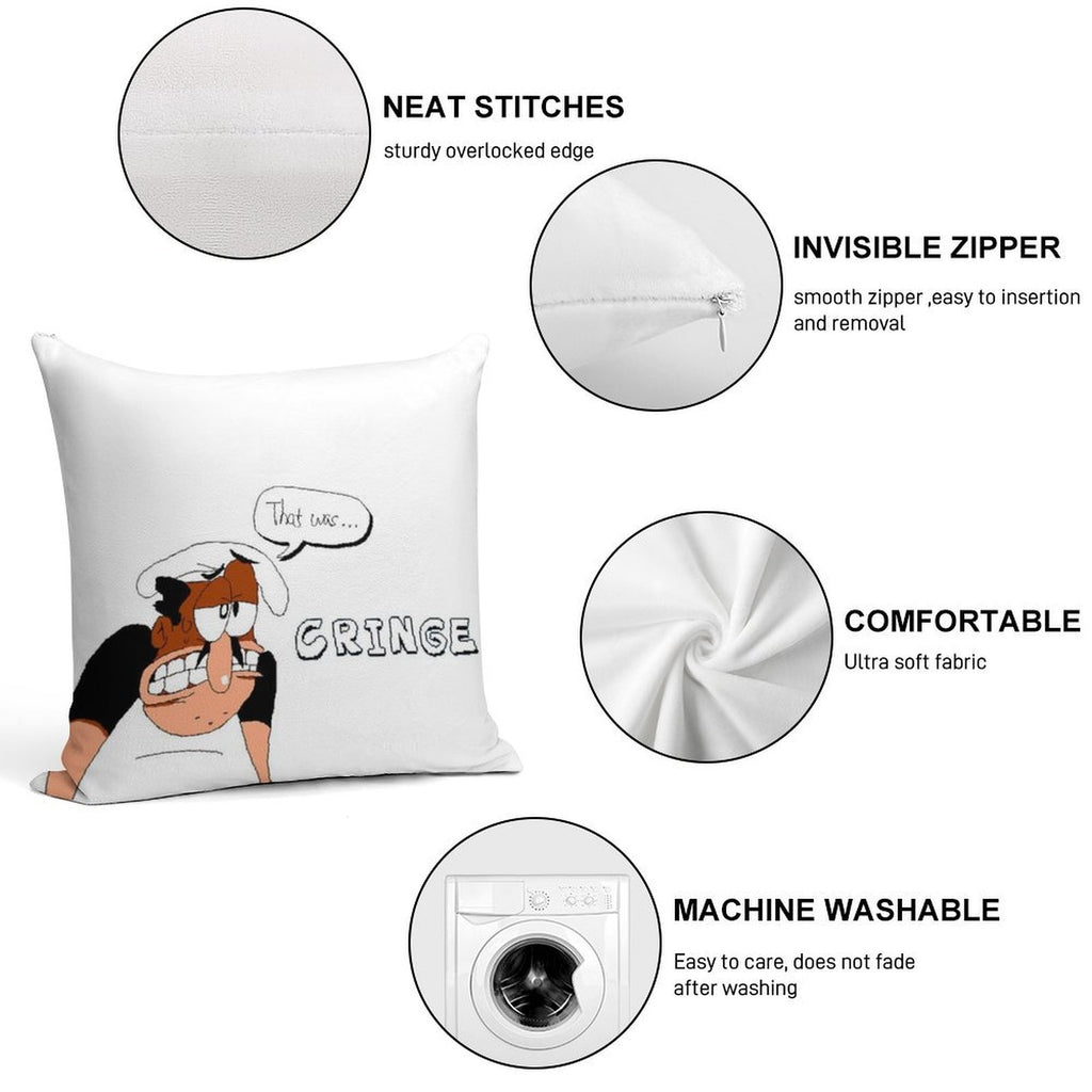 That Was Cringe  Pizza Tower Soft Home Decor Throw Pillow