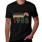39th Birthday Idea Retro Vintage 1985 39th Years Old  Heathered Texture T-Shirt