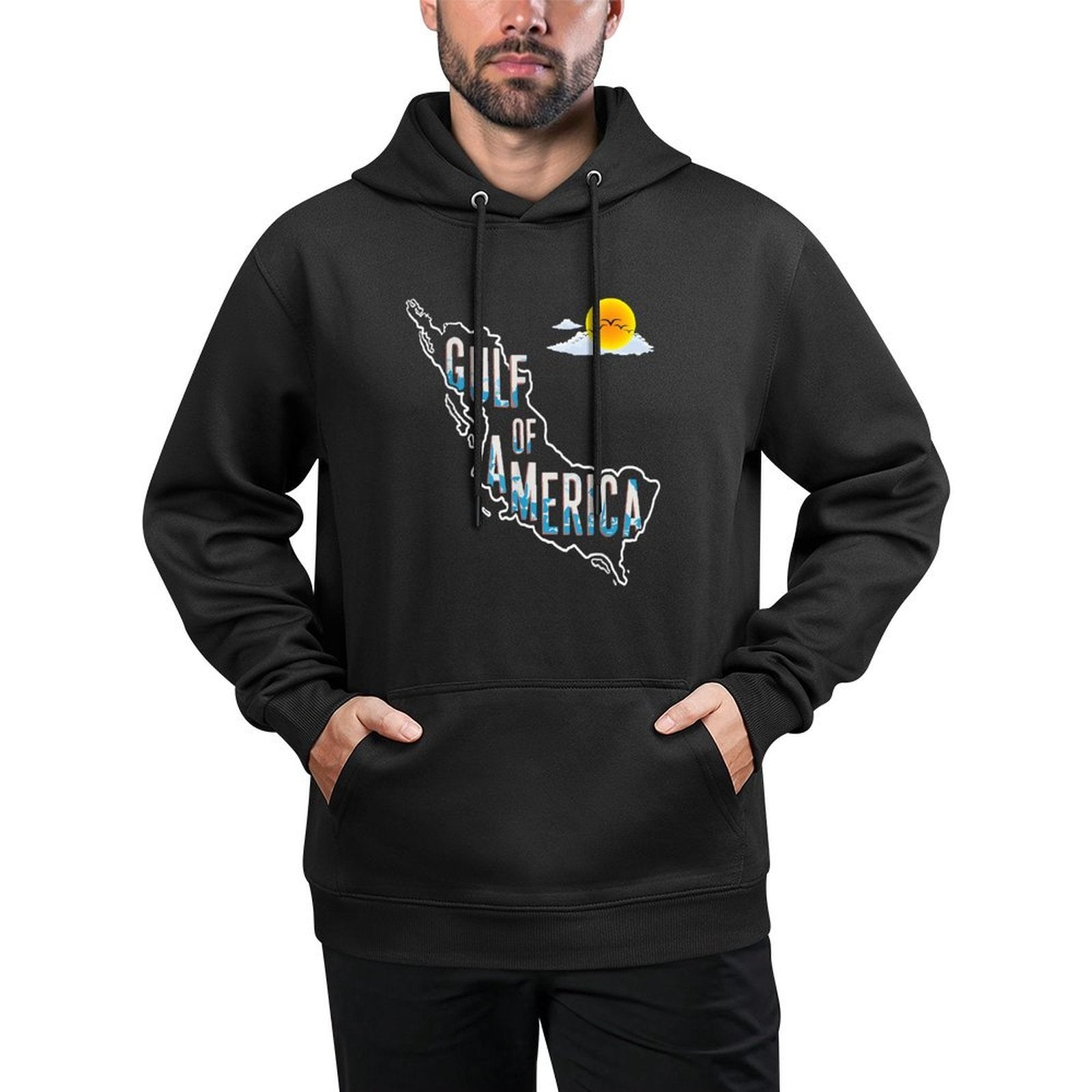 Gulf of United States of America Est 2025 USA American Flag Kangaroo Pocket Hoodie