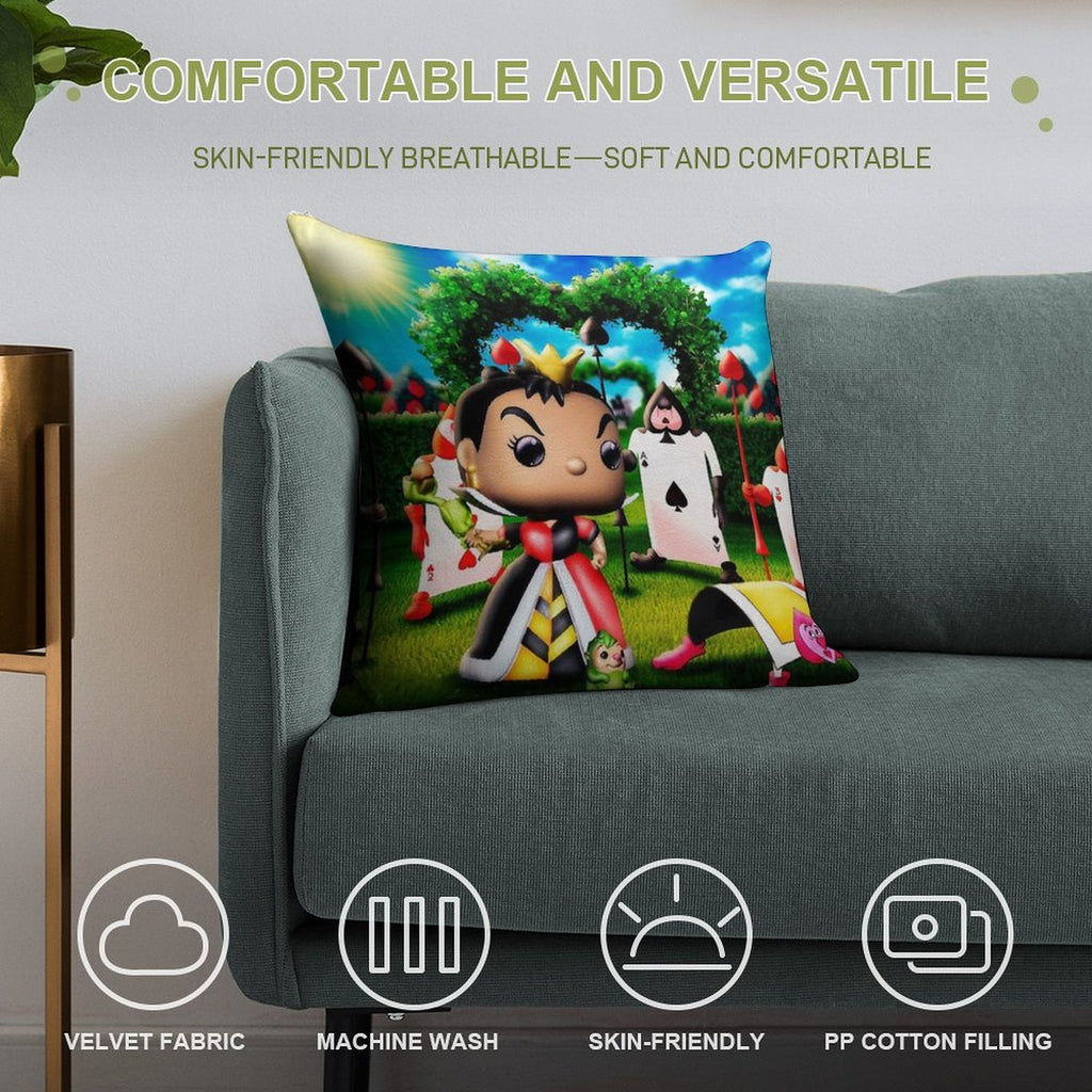 Queen of Hearts. !OFF WITH HIS HEAD! Soft Warmth Comfort Throw Pillow