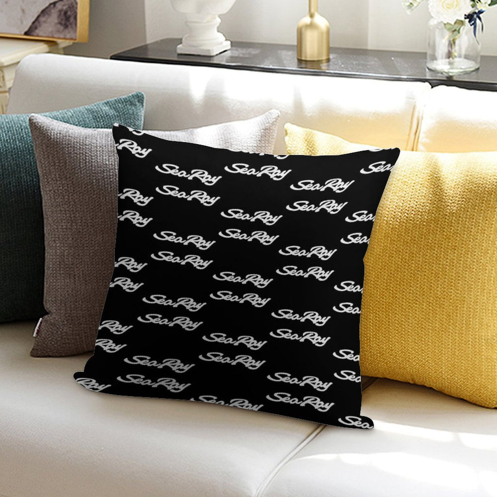 Sea Ray Double Black And White Print Soft Easy Maintenance Throw Pillow